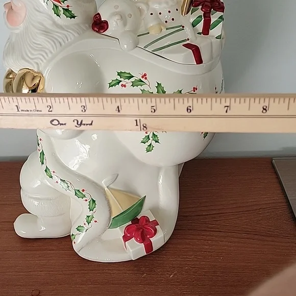 Vintage 1999 Lenox Holiday Collection Santa Skates Cookie Jar - Picture 12 of 13